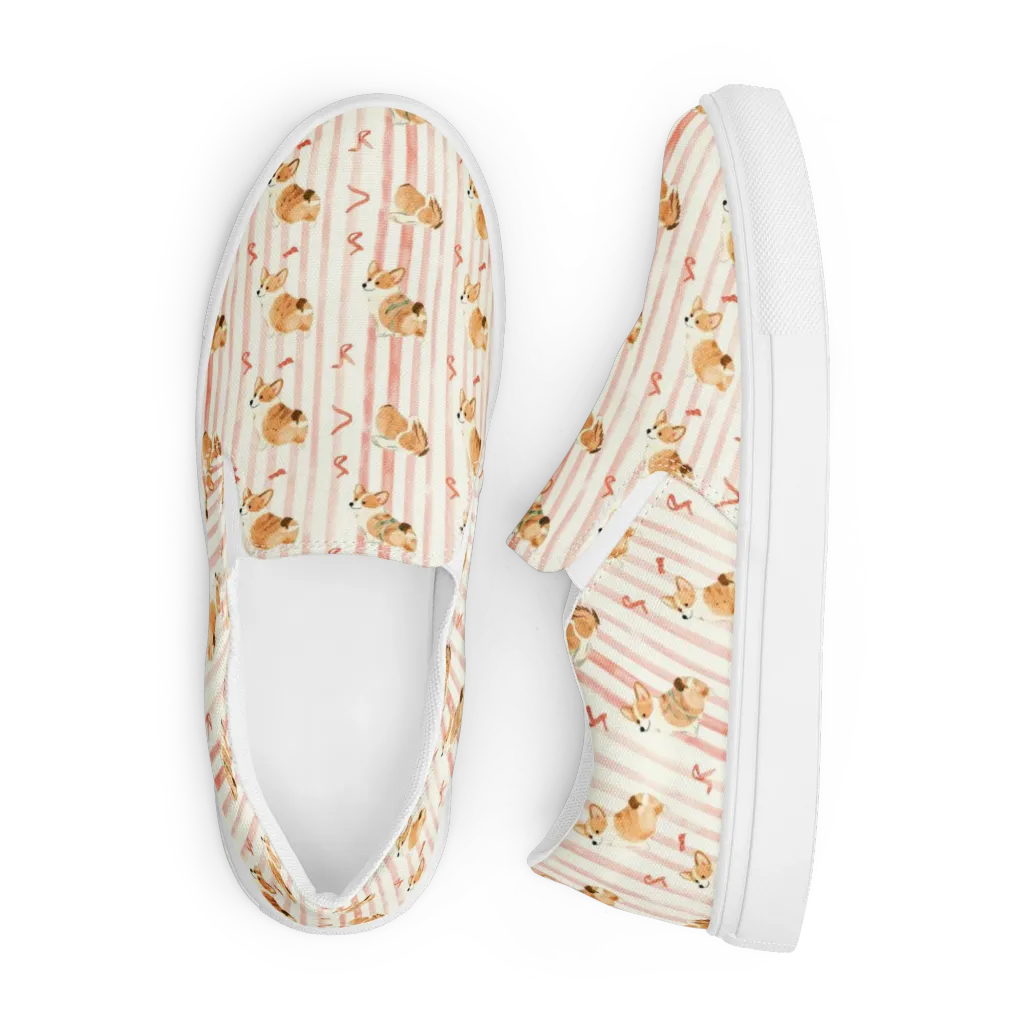Rosebud Rover on Men's Slip-On Canvas Shoes — Front