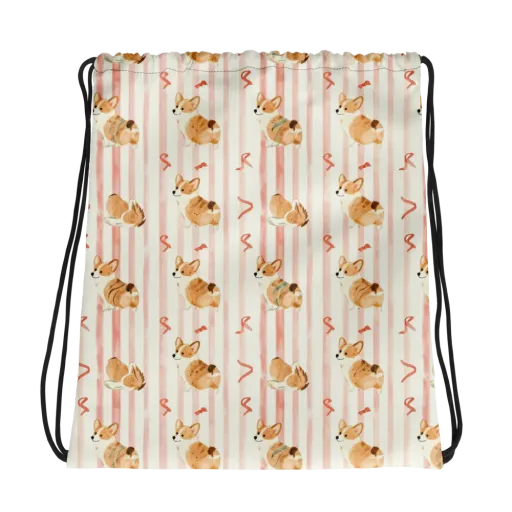 Rosebud Rover on a Drawstring Bag