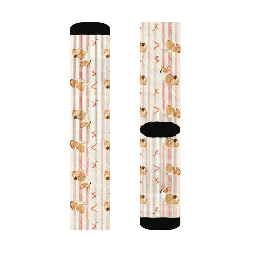 Rosebud Rover on Socks — Right Sock
