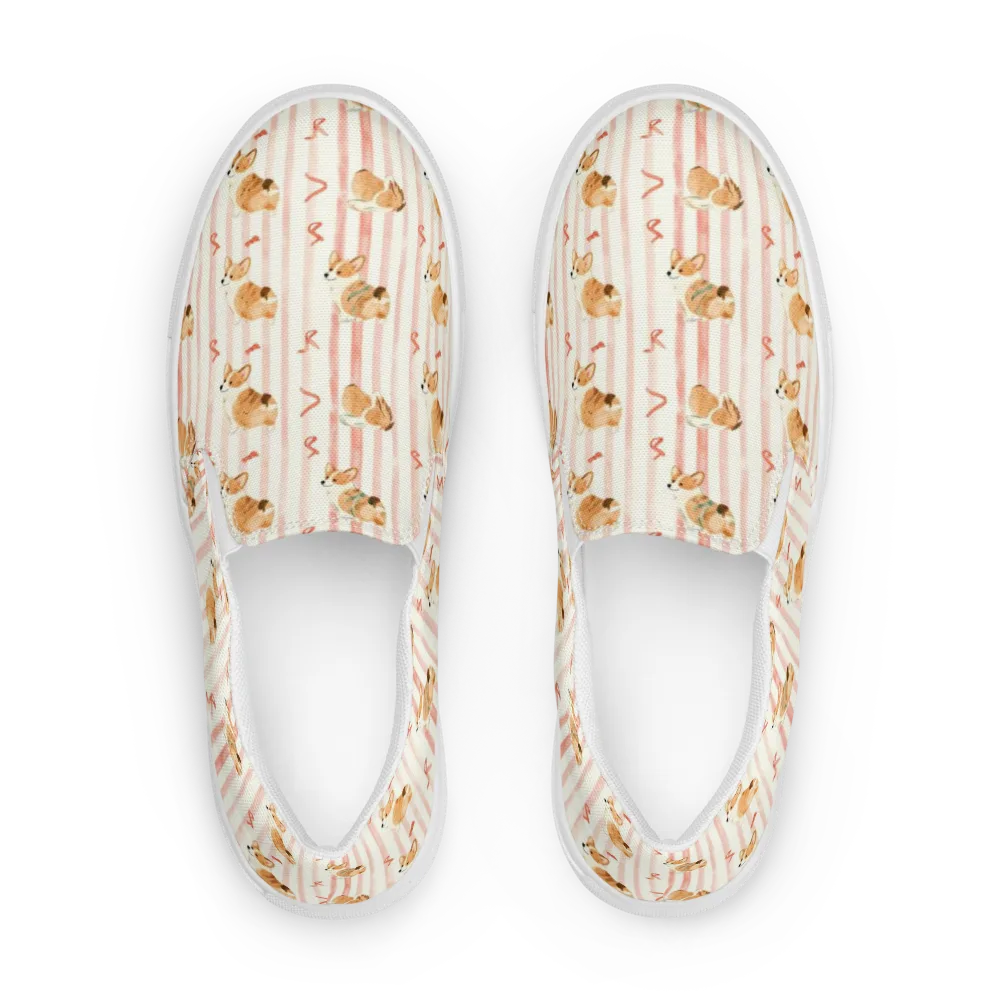 Rosebud Rover on Women's Slip-On Canvas Shoes — Front