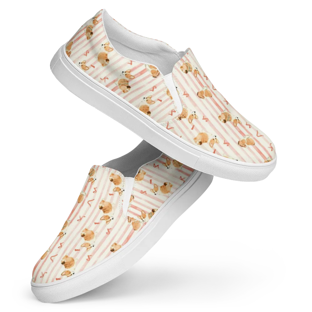 Rosebud Rover on Women's Slip-On Canvas Shoes — Front