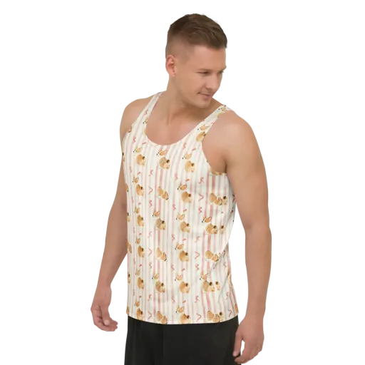 Rosebud Rover on a Men's Tank Top