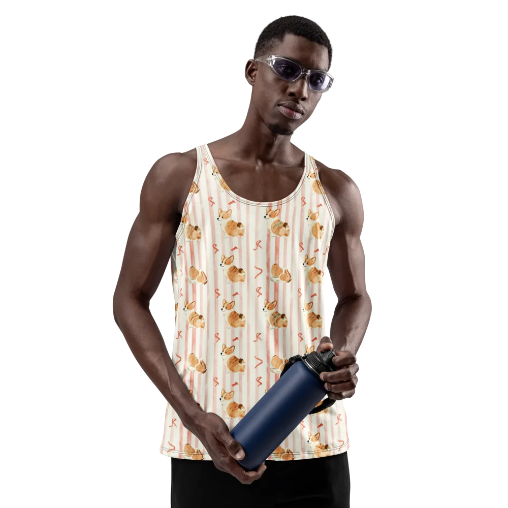 Rosebud Rover on Men's Tank Top — Front