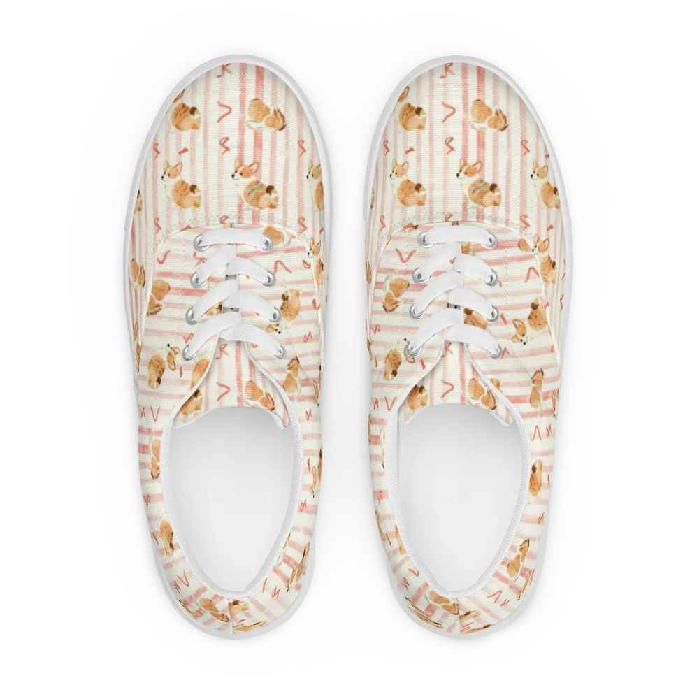 Rosebud Rover on Men's Lace-Up Canvas Shoes — Front