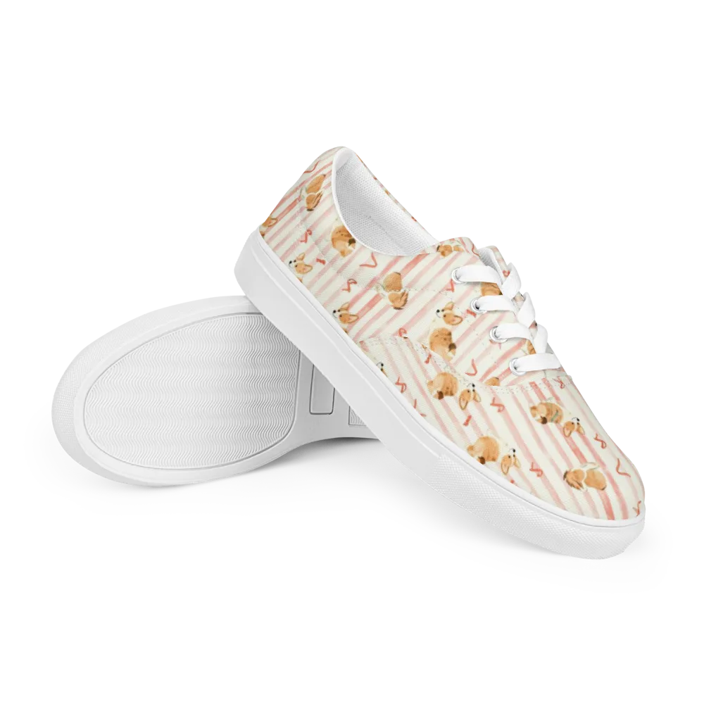 Rosebud Rover on Men's Lace-Up Canvas Shoes — Right Front