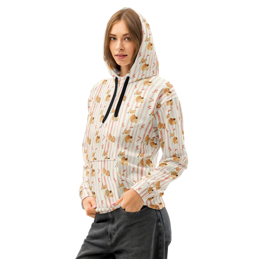 Rosebud Rover on Cotton Hoodie — Left Front