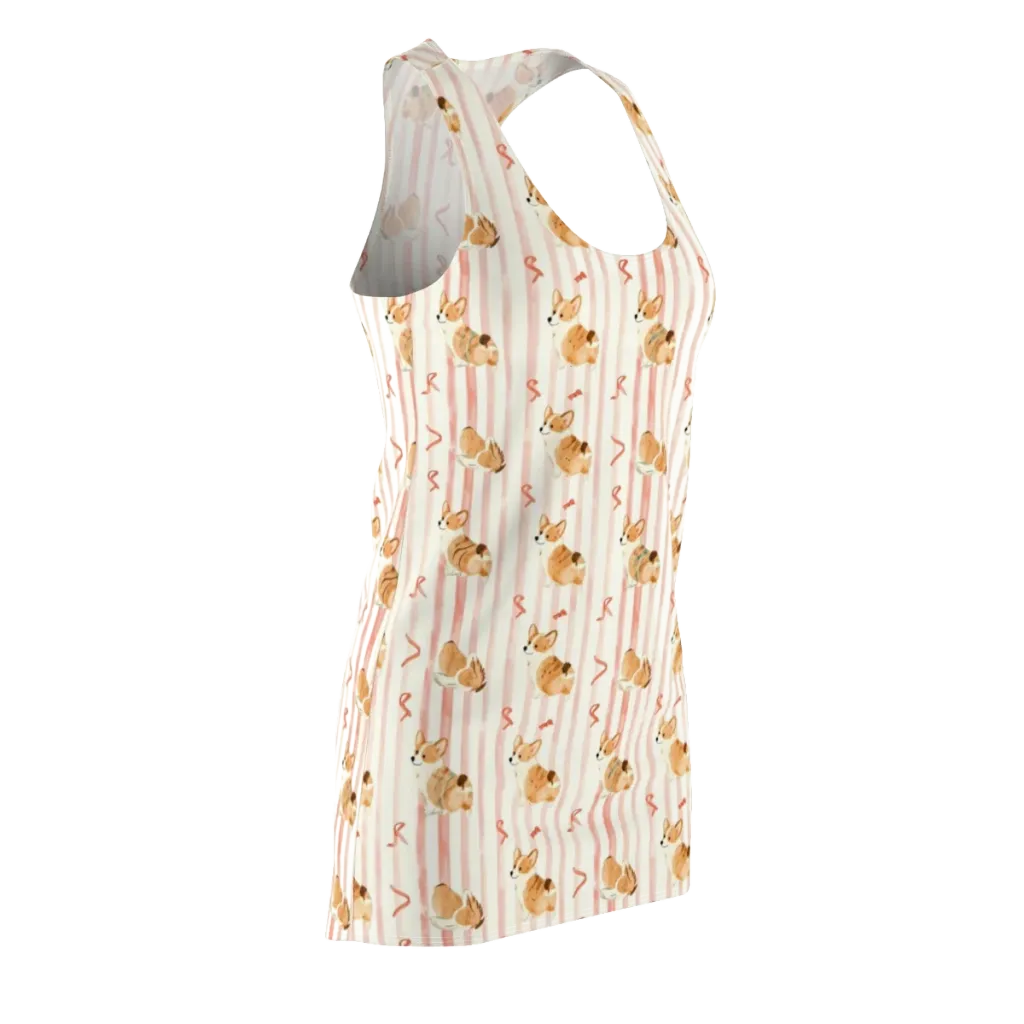 Rosebud Rover on Racerback Dress — Front Side