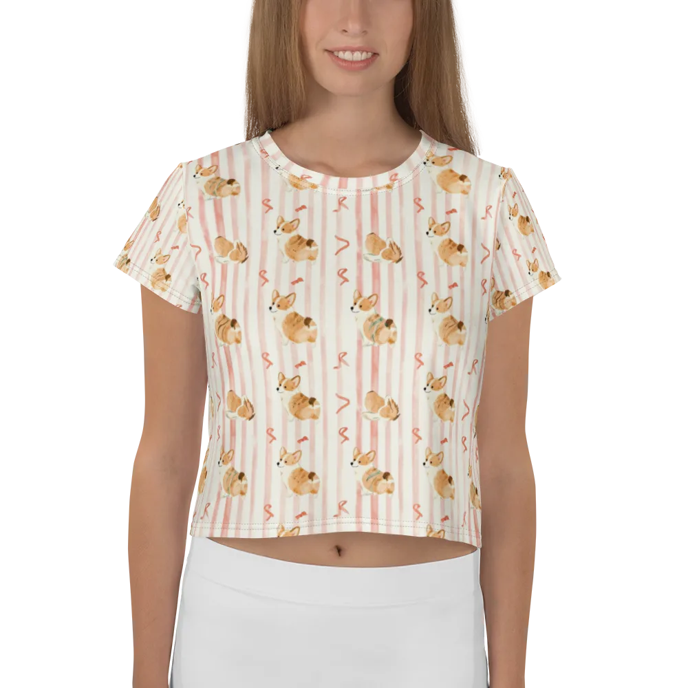 Rosebud Rover on Crop Tee — Front