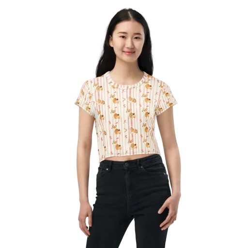 Rosebud Rover on a Crop Tee