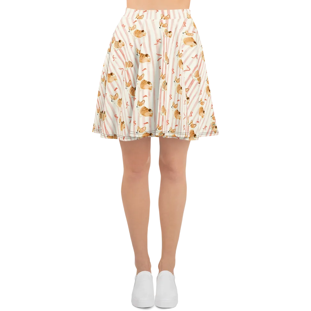 Rosebud Rover on Skater Skirt — Front