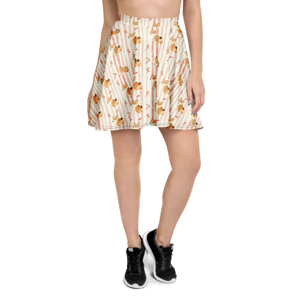 Rosebud Rover on Skater Skirt — Front