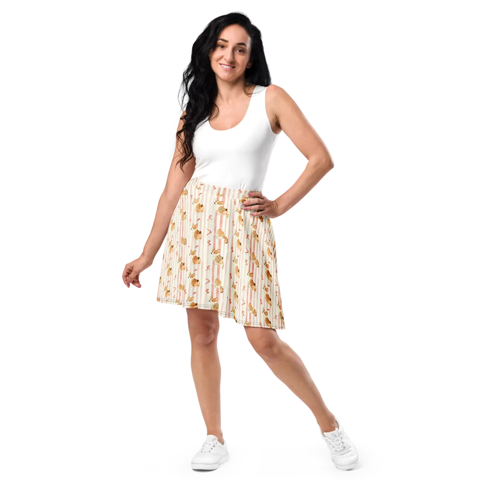 Rosebud Rover on Skater Skirt — Front