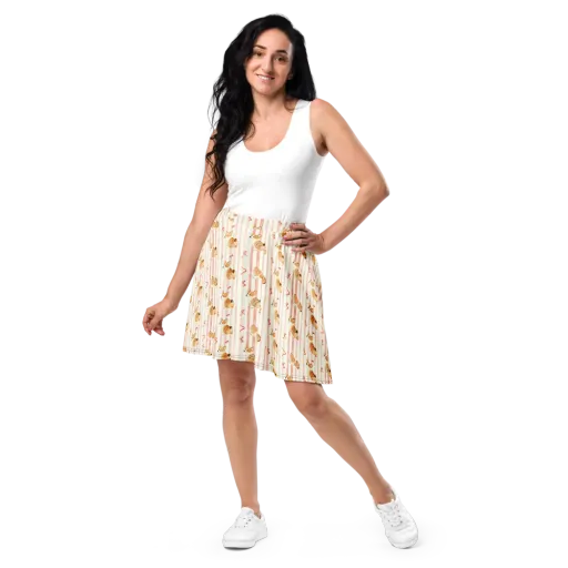 Rosebud Rover on a Skater Skirt