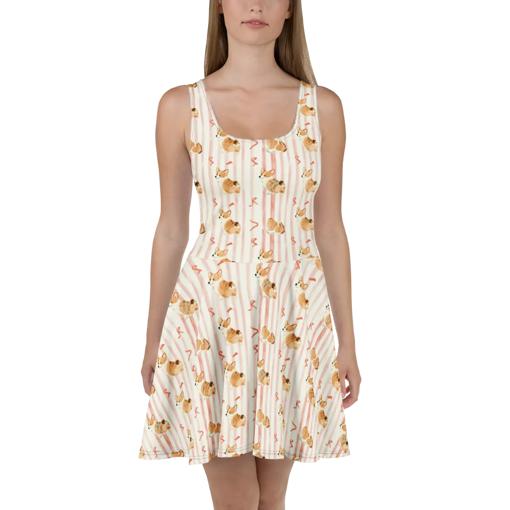 Rosebud Rover on Skater Dress — Front