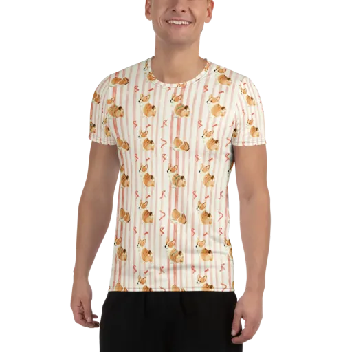 Rosebud Rover on a Men's Athletic T-Shirt