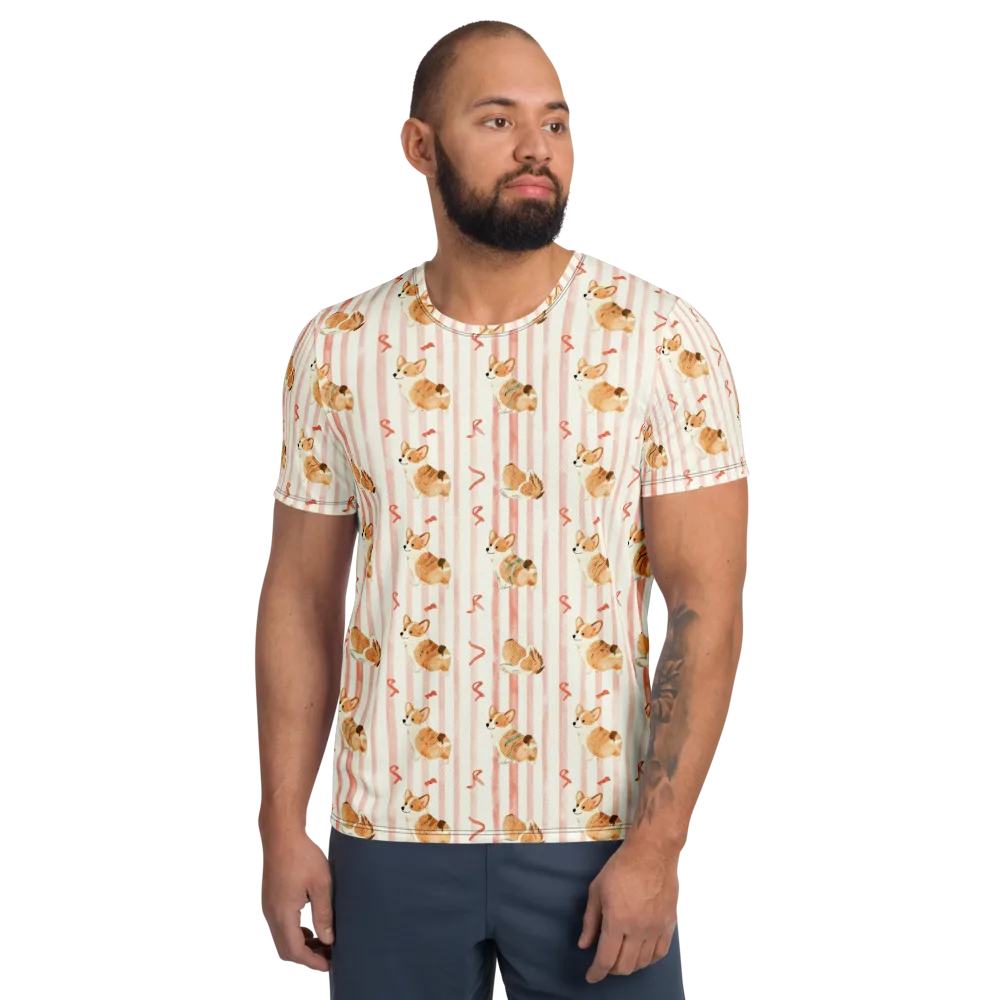 Rosebud Rover on Men's Athletic T-Shirt — Front