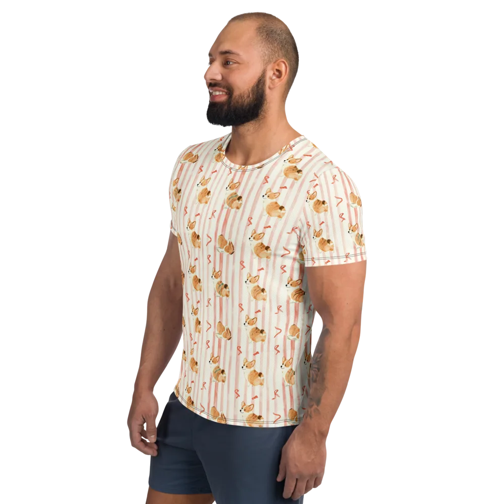 Rosebud Rover on Men's Athletic T-Shirt — Left