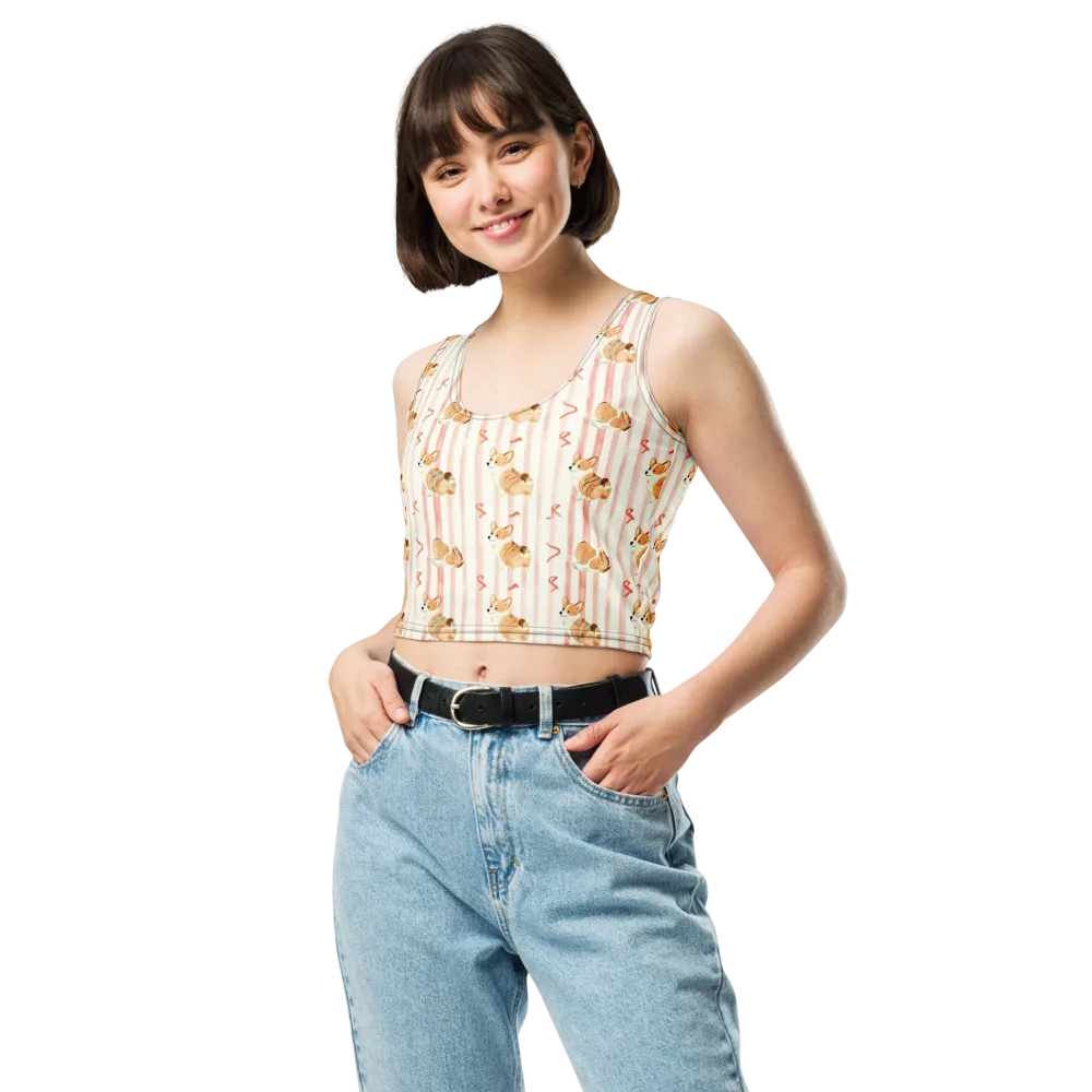 Rosebud Rover on Crop Top — Front