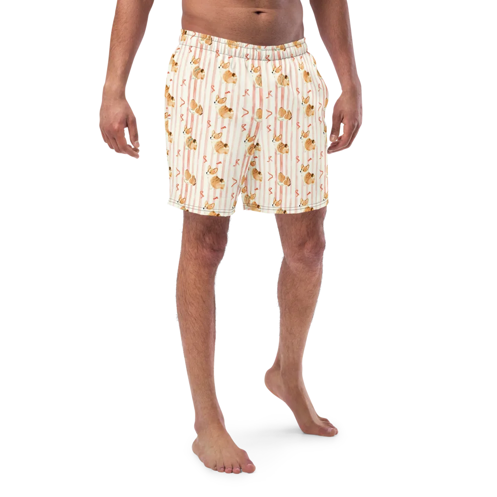 Rosebud Rover on Swim Trunks — Front