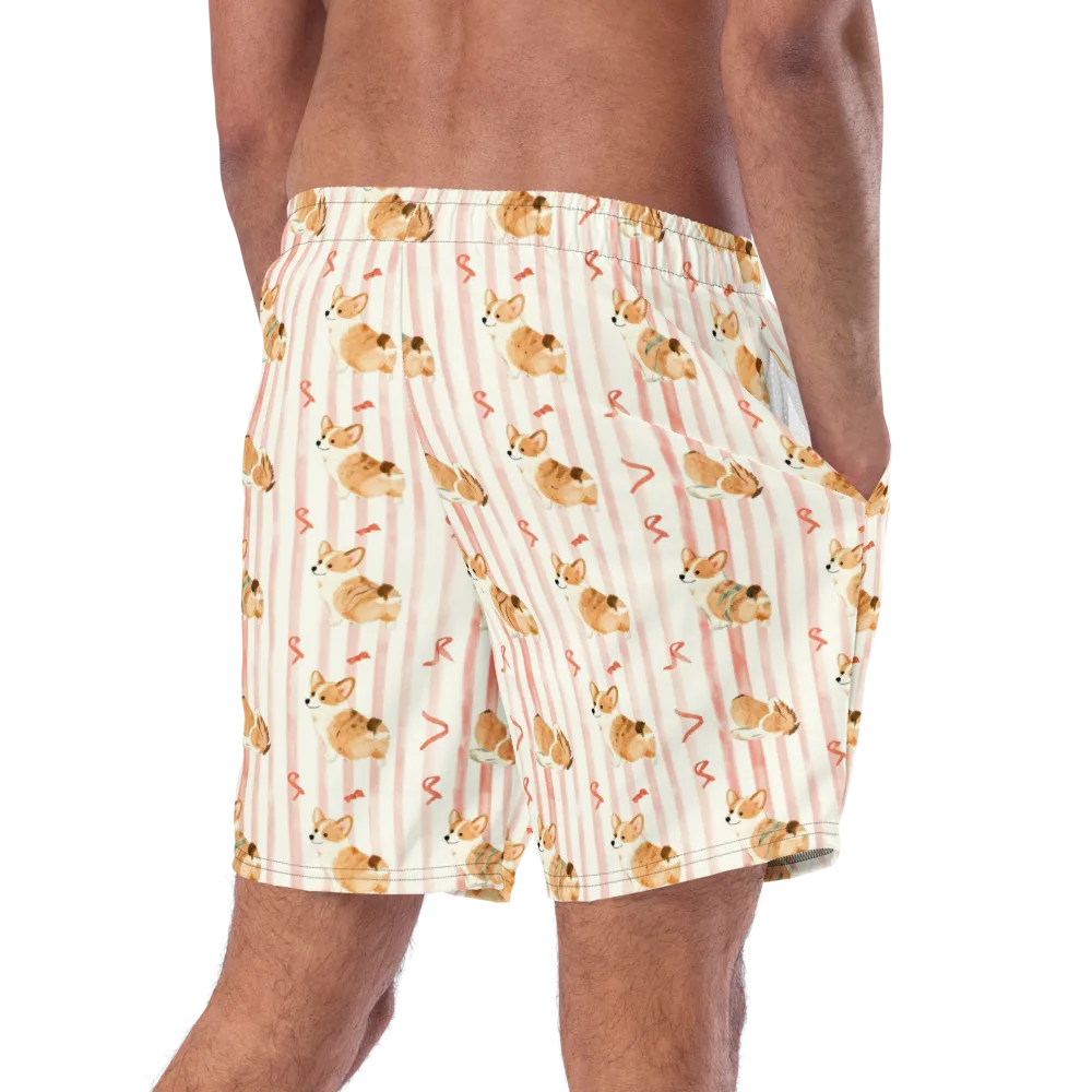 Rosebud Rover on Swim Trunks — Right Back