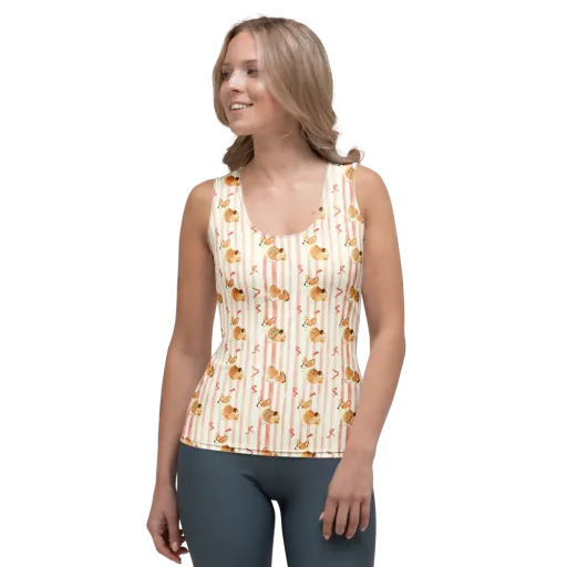 Rosebud Rover on a Women's Tank Top