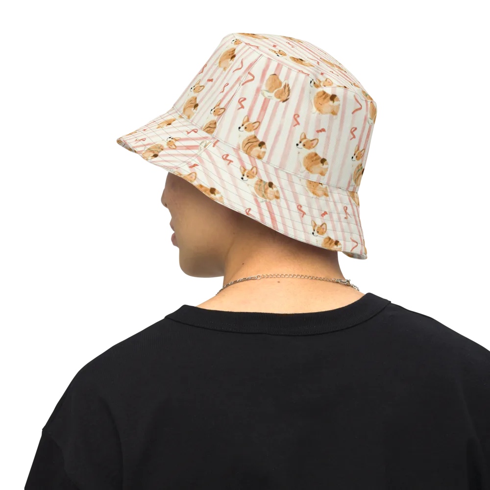 Rosebud Rover on Reversible Bucket Hat — Back Inside