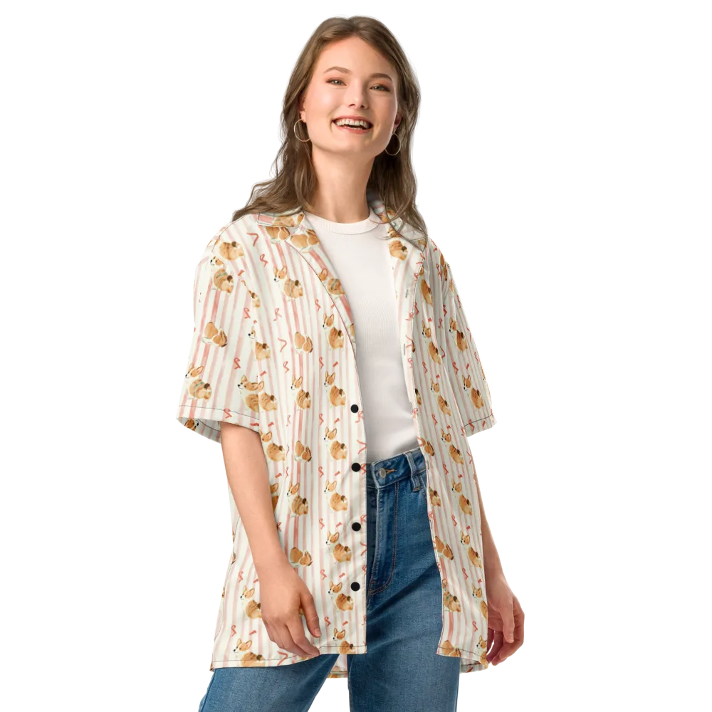 Rosebud Rover on Button Shirt — Front