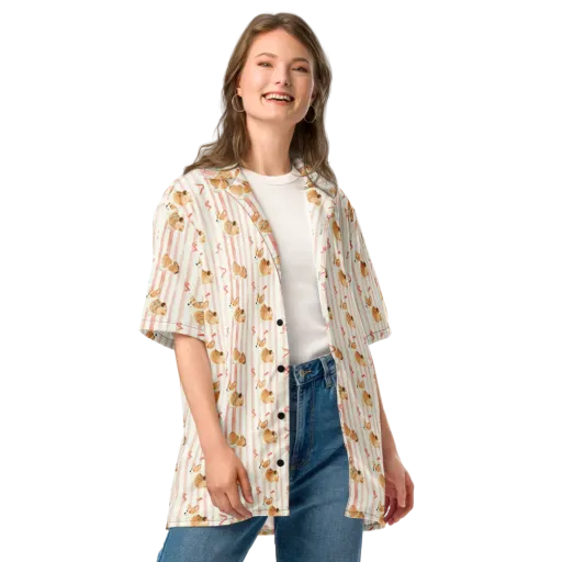 Rosebud Rover on a Button Shirt