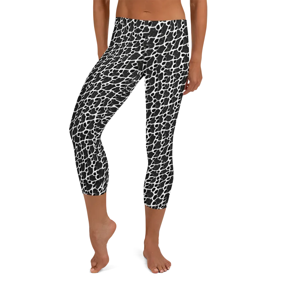 Inkstone Mosaic on Capri Leggings — Front