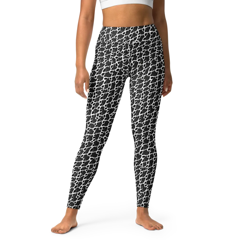 Inkstone Mosaic on Yoga Leggings — Front