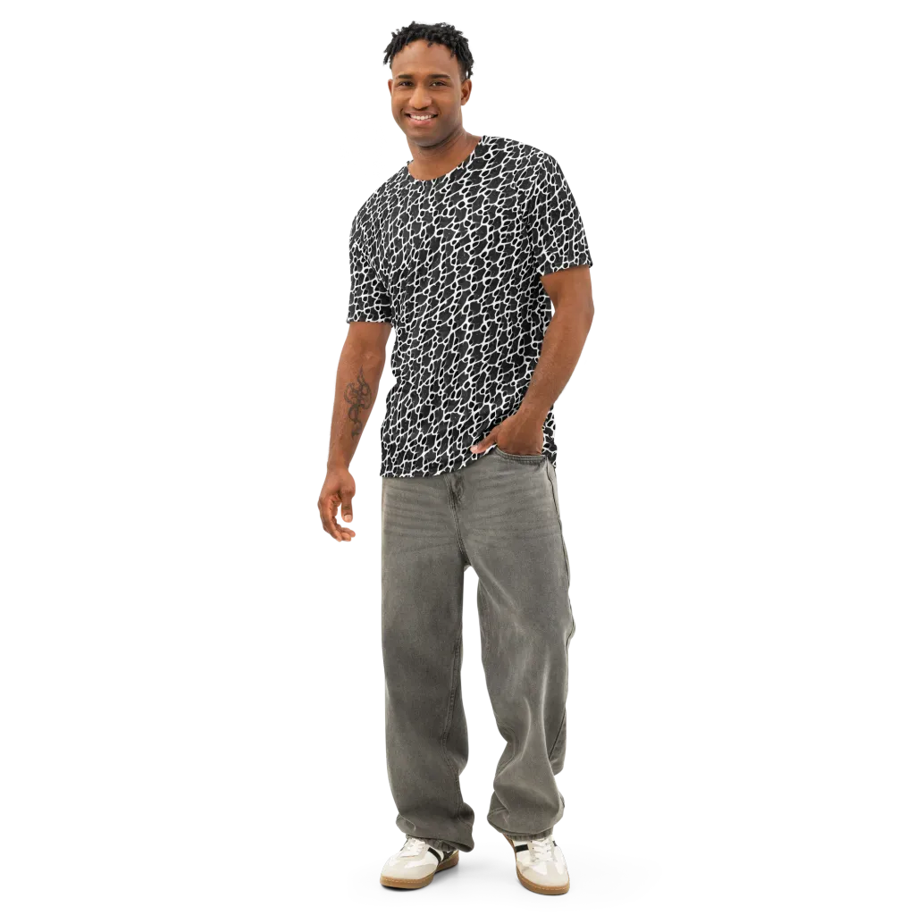 Inkstone Mosaic on Men's Cotton Crew Neck T-Shirt — Front