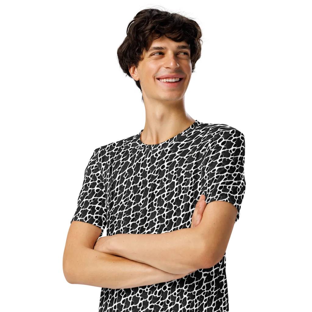 Inkstone Mosaic on Men's Crew Neck T-Shirt — Left Front
