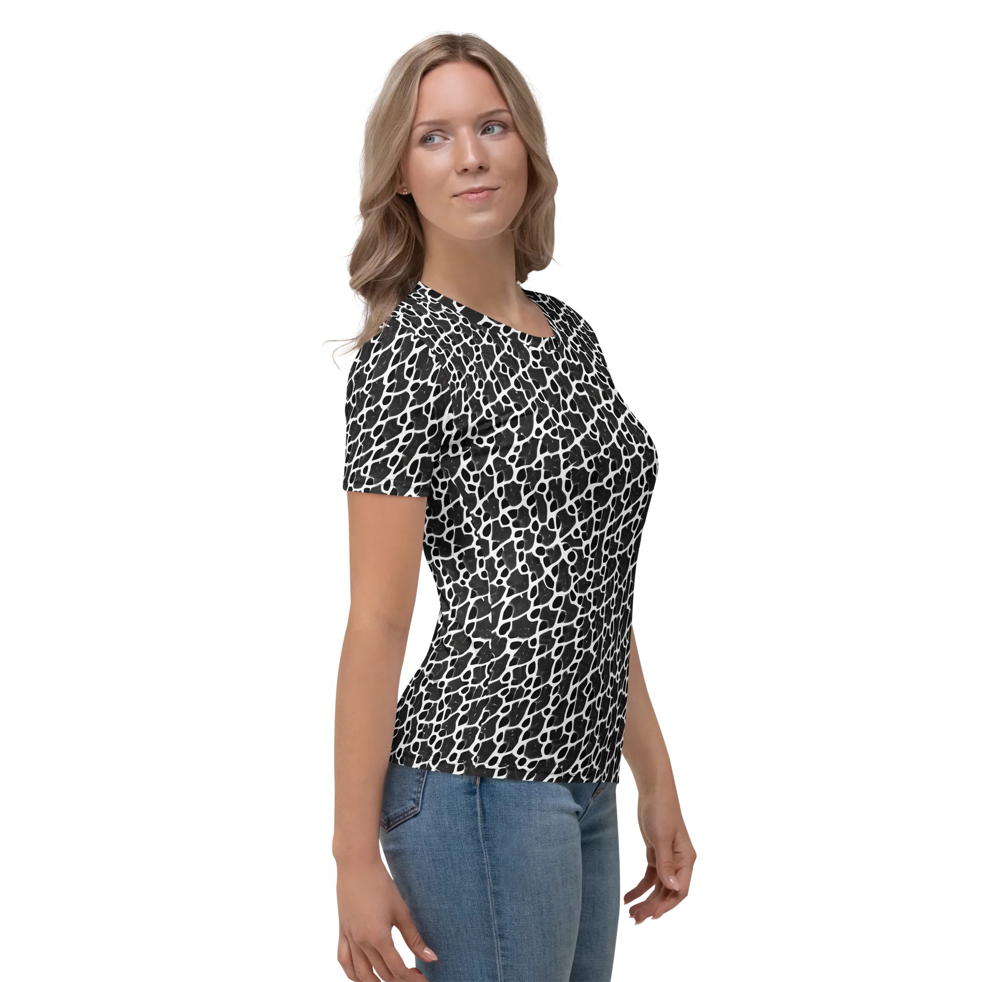 Inkstone Mosaic on Women's Crew Neck T-Shirt — Right