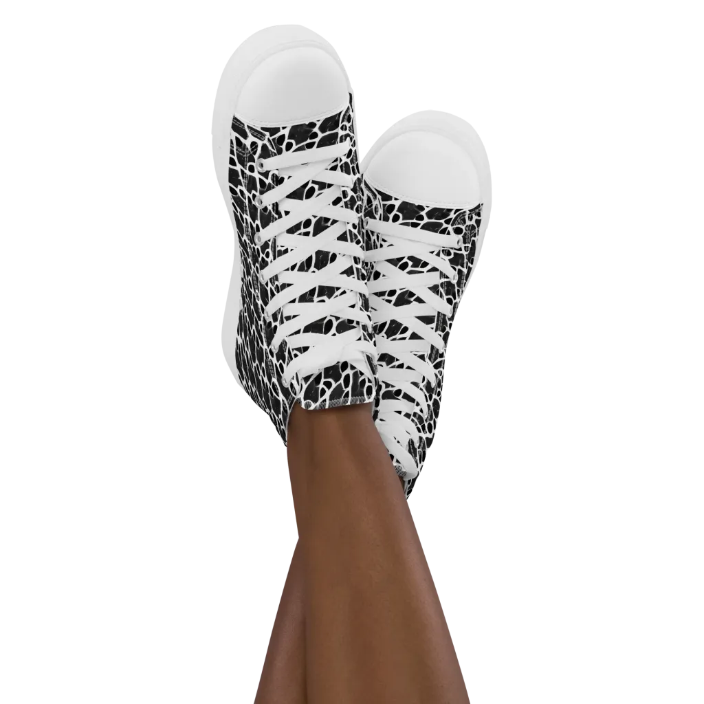 Inkstone Mosaic on Women's High Top Canvas Shoes — Front