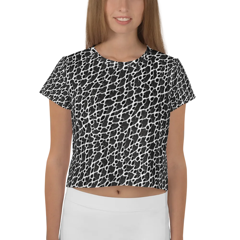 Inkstone Mosaic on Crop Tee — Front