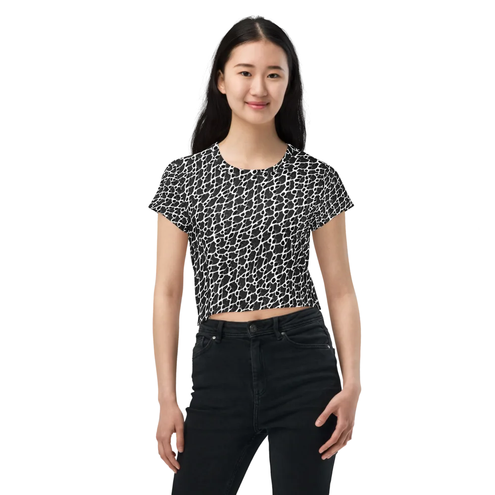 Inkstone Mosaic on Crop Tee — Front