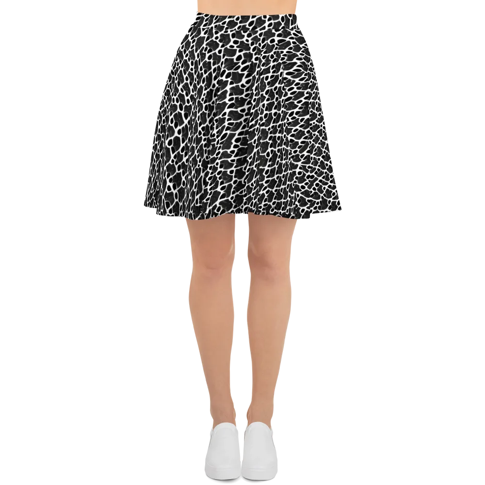 Inkstone Mosaic on Skater Skirt — Front