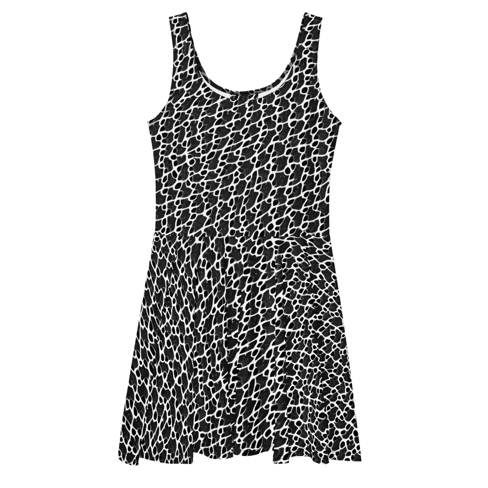 Inkstone Mosaic on Skater Dress — Front