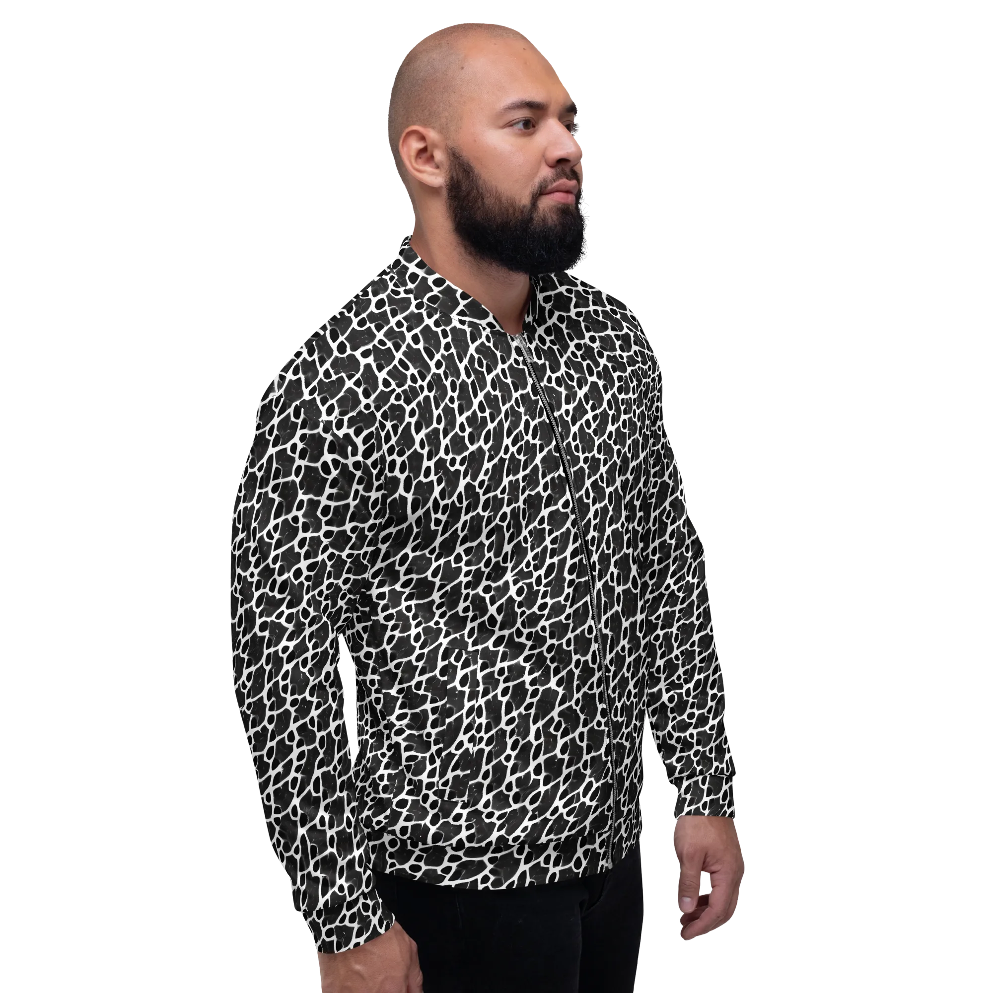 Inkstone Mosaic on Bomber Jacket — Right