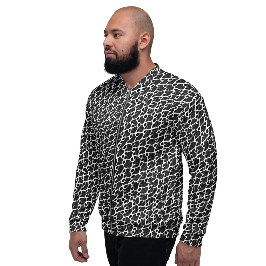 Inkstone Mosaic on Bomber Jacket — Left