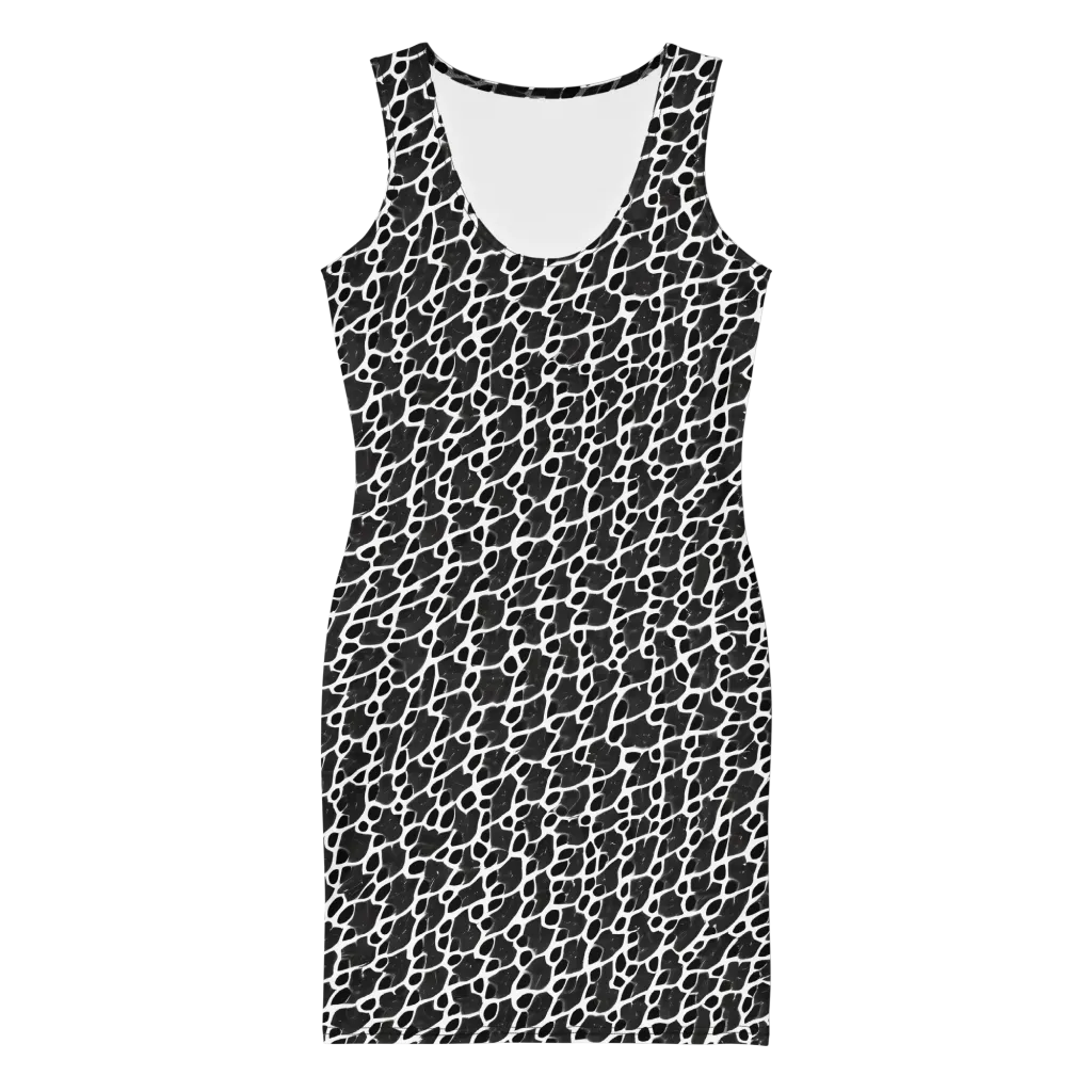 Inkstone Mosaic on Bodycon Dress — Front