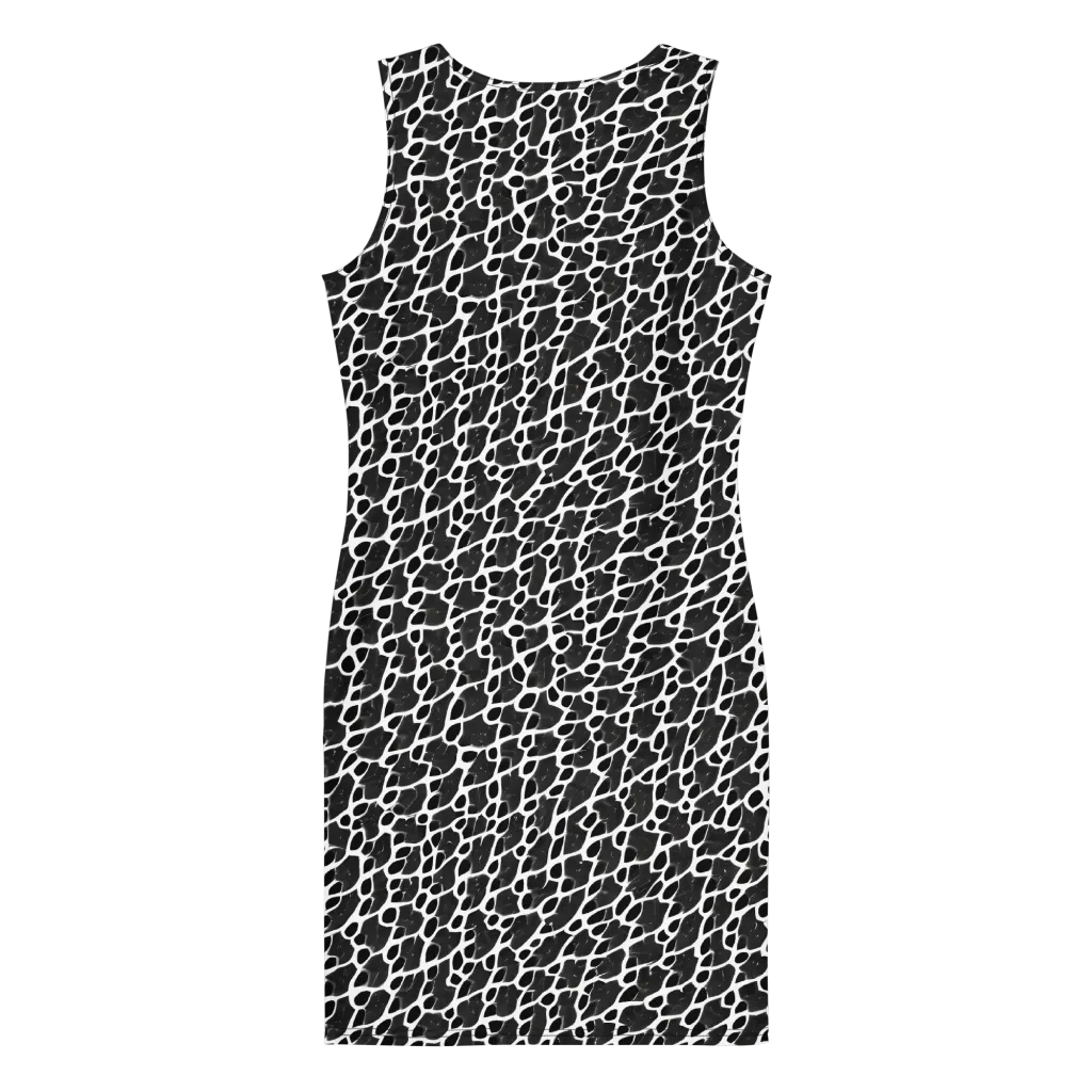 Inkstone Mosaic on Bodycon Dress — Back