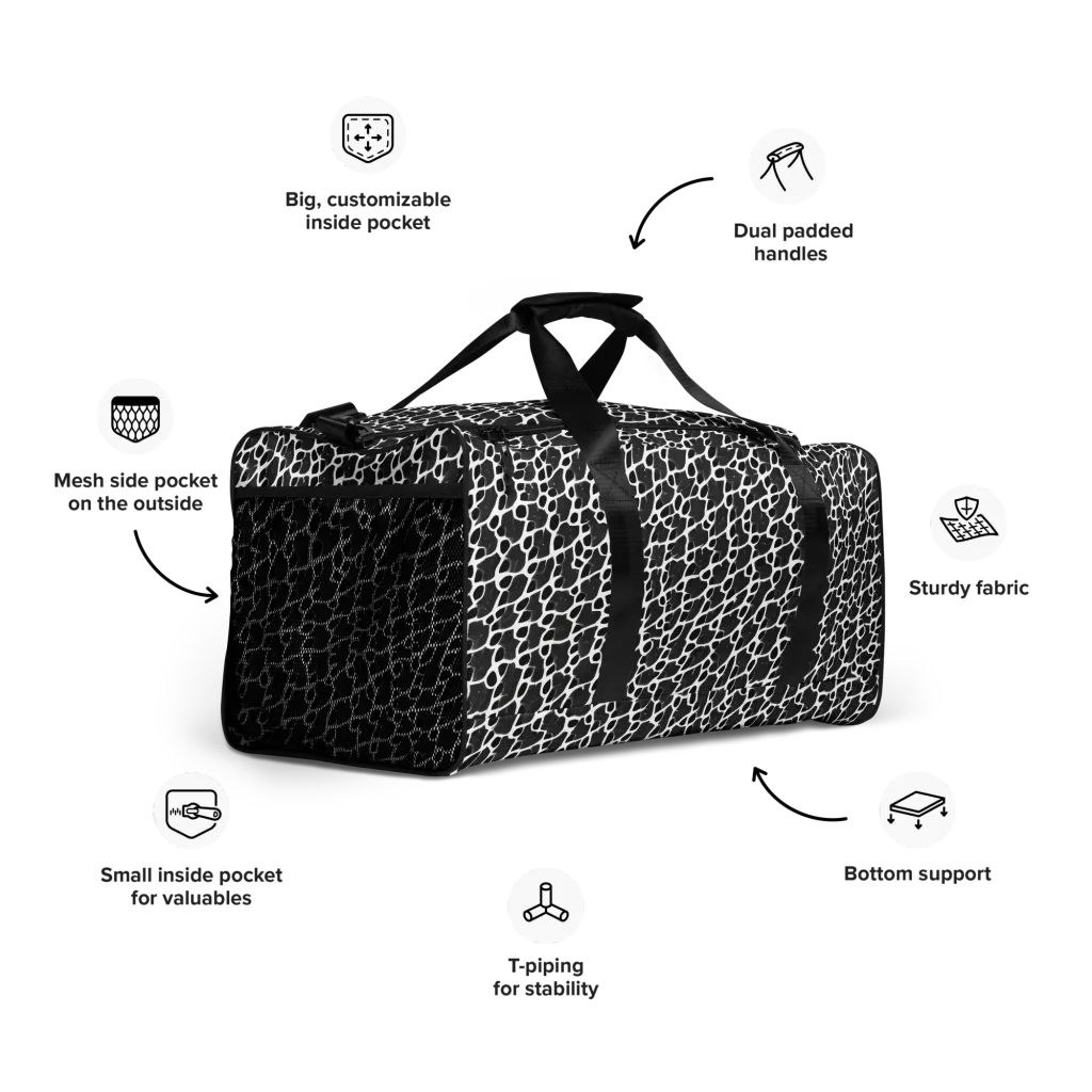 Inkstone Mosaic on Duffle Bag — Right Front
