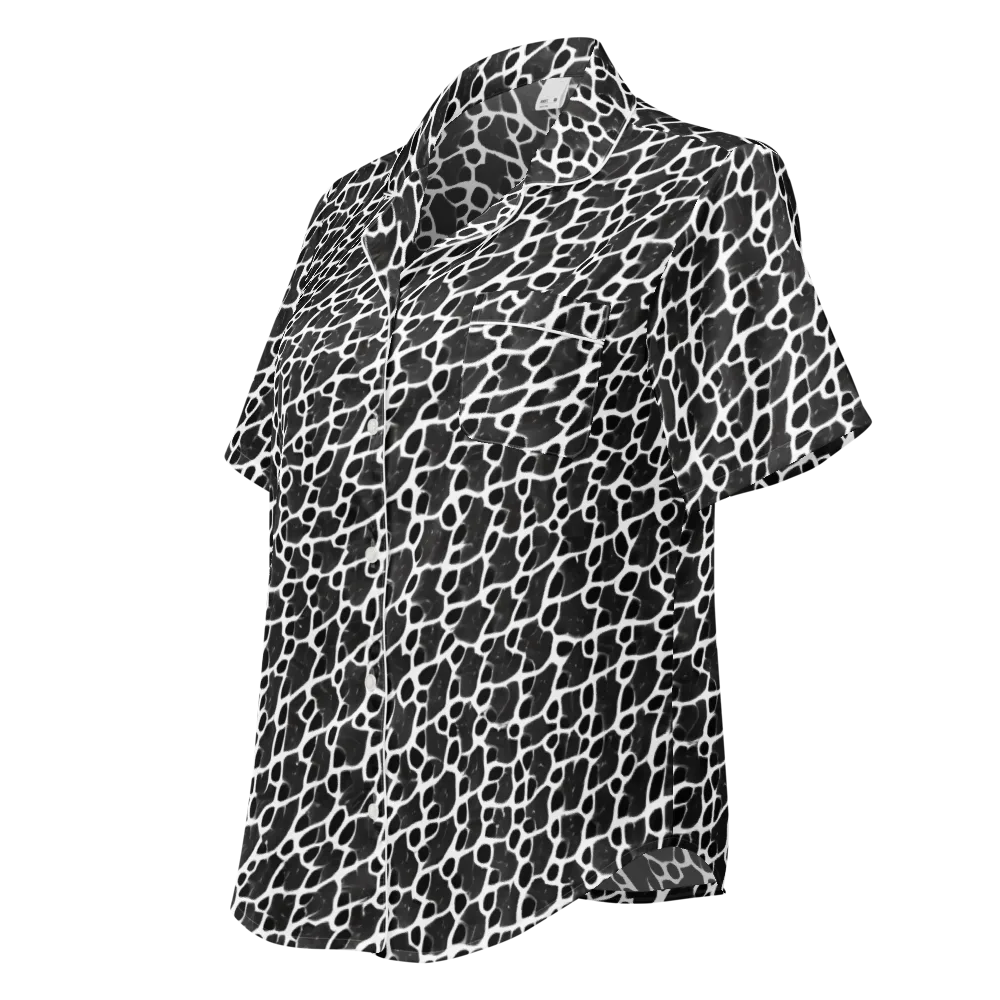 Inkstone Mosaic on Women's Short Sleeve Pajama Top — Left Front