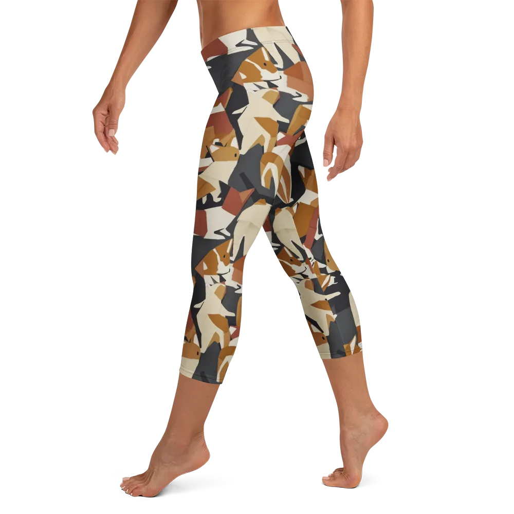 Rustic Paws on Capri Leggings — Left
