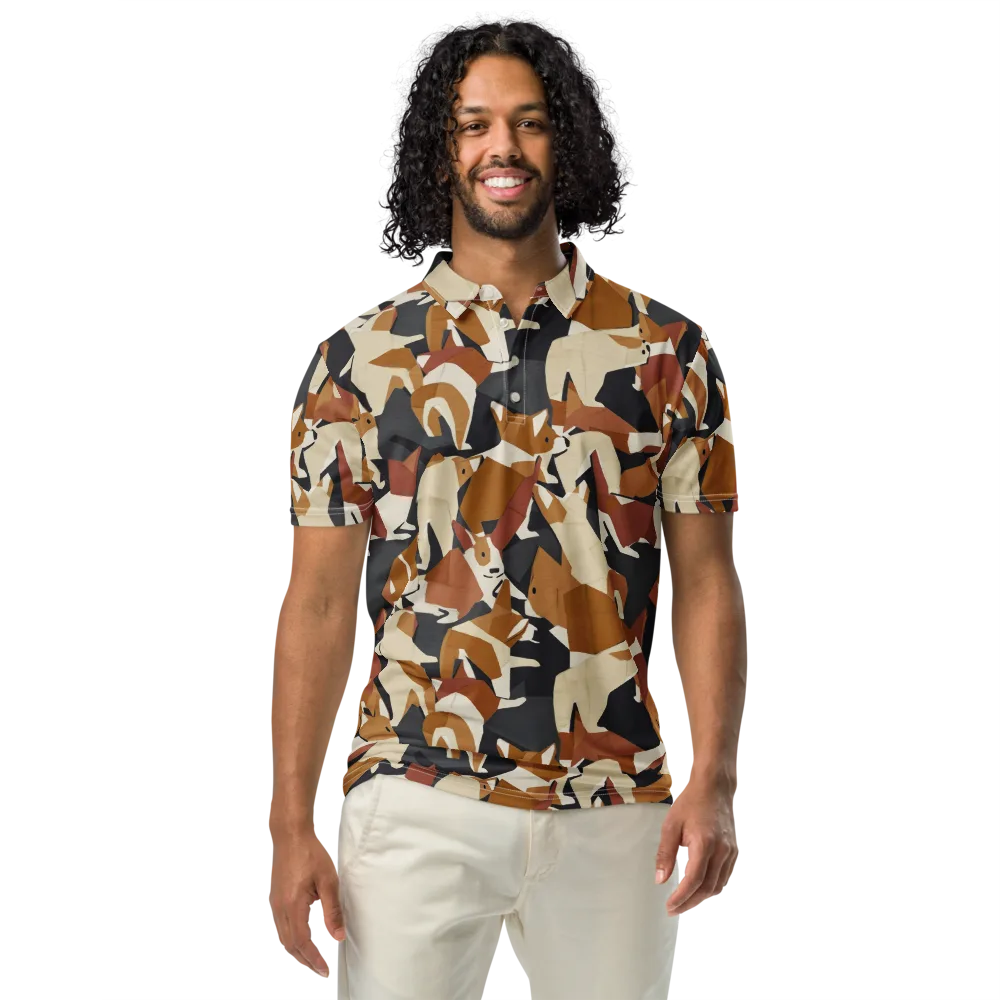 Rustic Paws on Men's Slim Fit Polo Shirt — Front