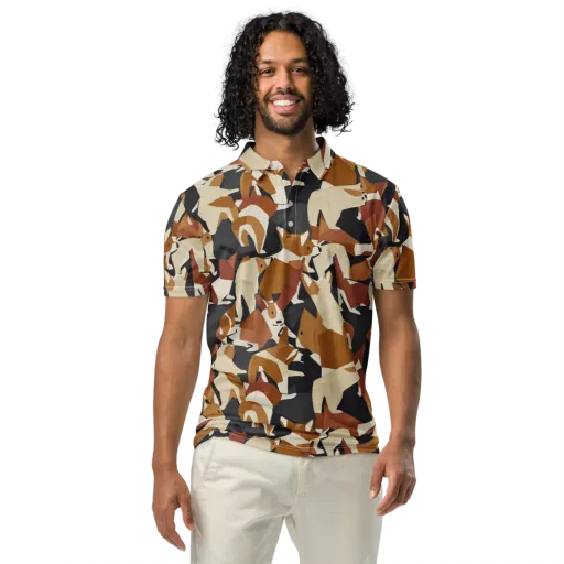 Rustic Paws on a Men's Slim Fit Polo Shirt