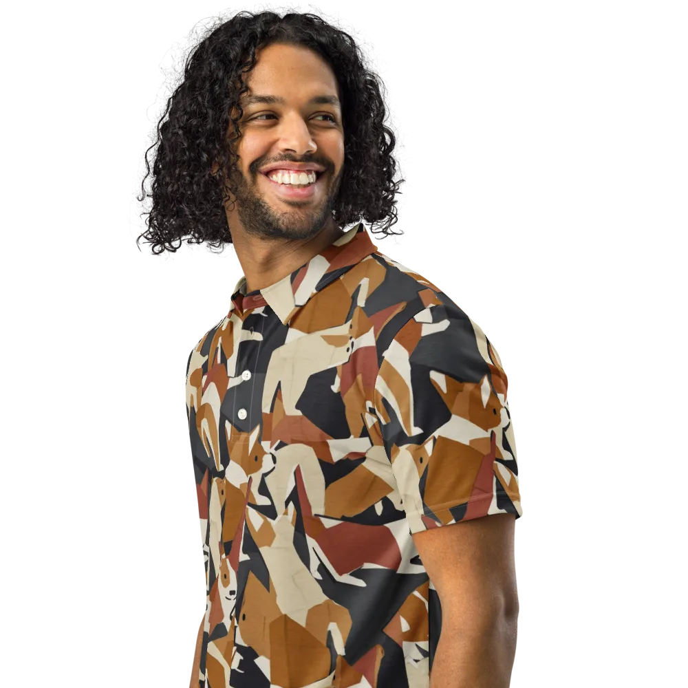 Rustic Paws on Men's Slim Fit Polo Shirt — Left Front