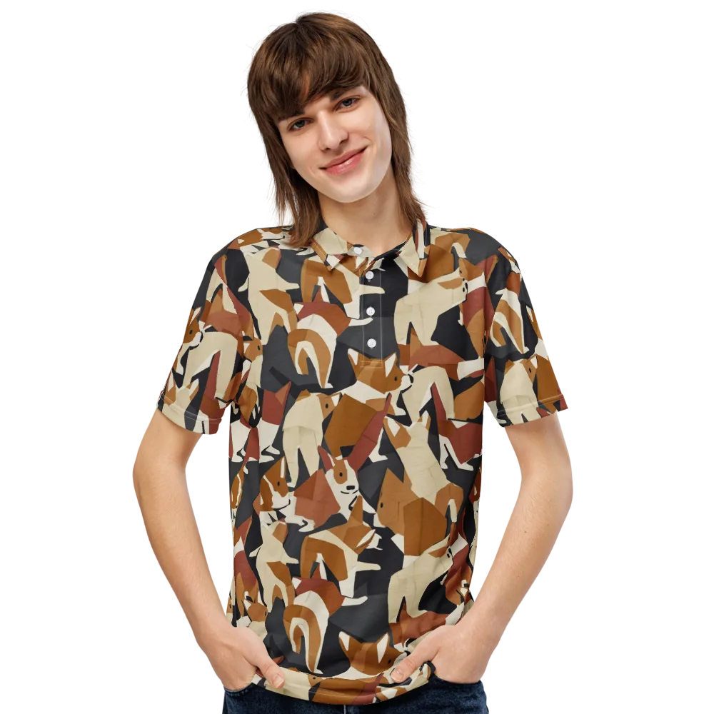 Rustic Paws on Men's Slim Fit Polo Shirt — Front