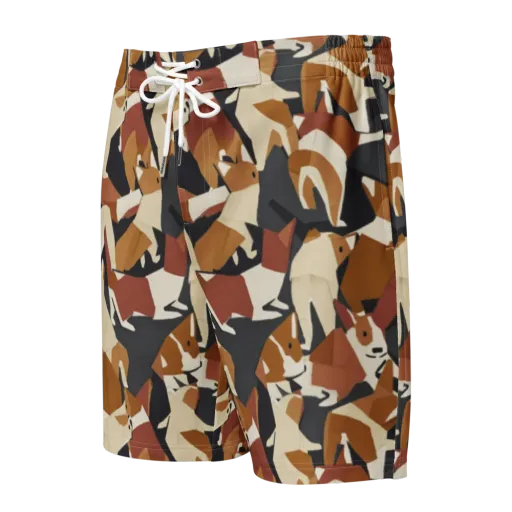 Rustic Paws on a Men's Board Shorts